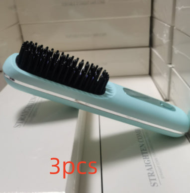 USB Rechargeable 2-in-1 Hair Straightening & Curling Brush