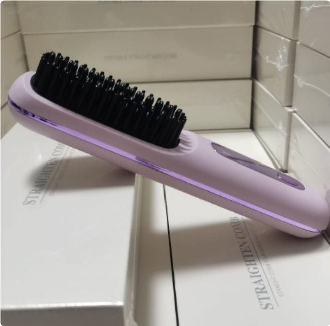 USB Rechargeable 2-in-1 Hair Straightening & Curling Brush