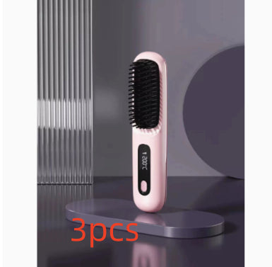 USB Rechargeable 2-in-1 Hair Straightening & Curling Brush
