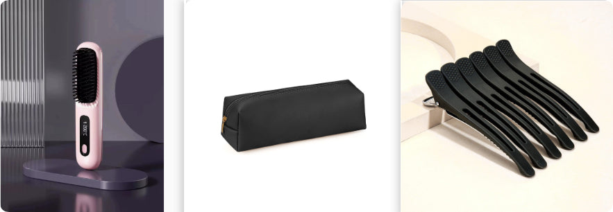 USB Rechargeable 2-in-1 Hair Straightening & Curling Brush